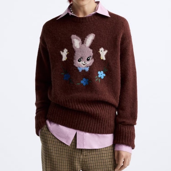 ZARA x HARRY LAMBERT Rabbit Intarsia Sweater - Picture 1 of 7